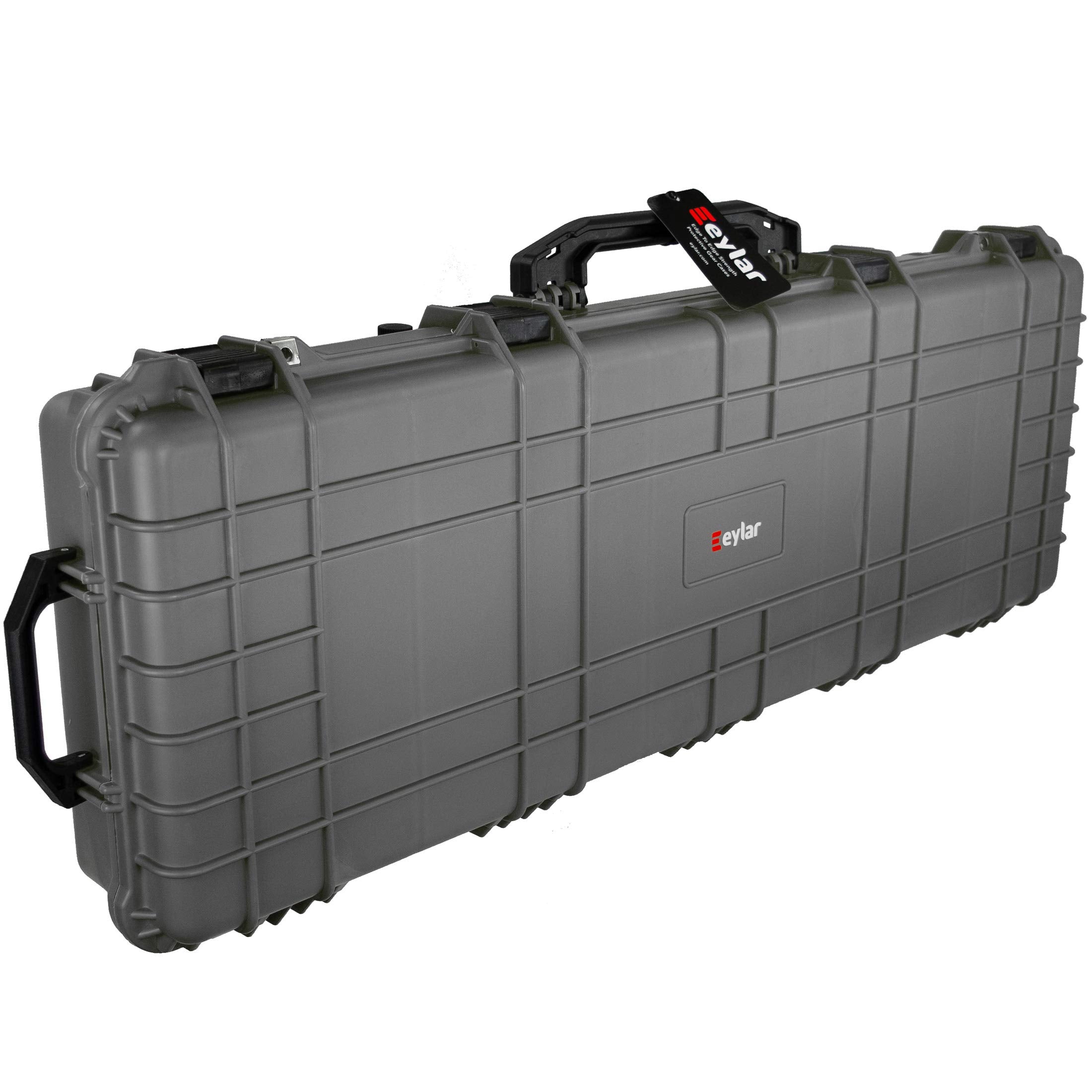 Eylar 53" Inch Protective Roller Rifle Hard Case with Foam, Waterproof & Crushproof, Two Rifles Or Multiple Guns, Pressure Valve with Lockable Fittings Gray (Gray)