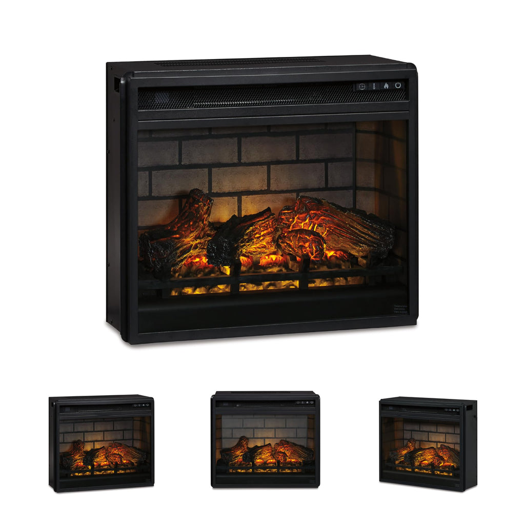 Signature Design by Ashley 24" Electric Infrared Fireplace Insert with Remote Control, Black