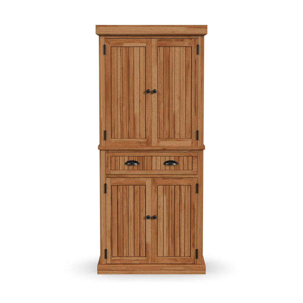 Homestyles Nantucket Natural Wood Pantry with Four Doors