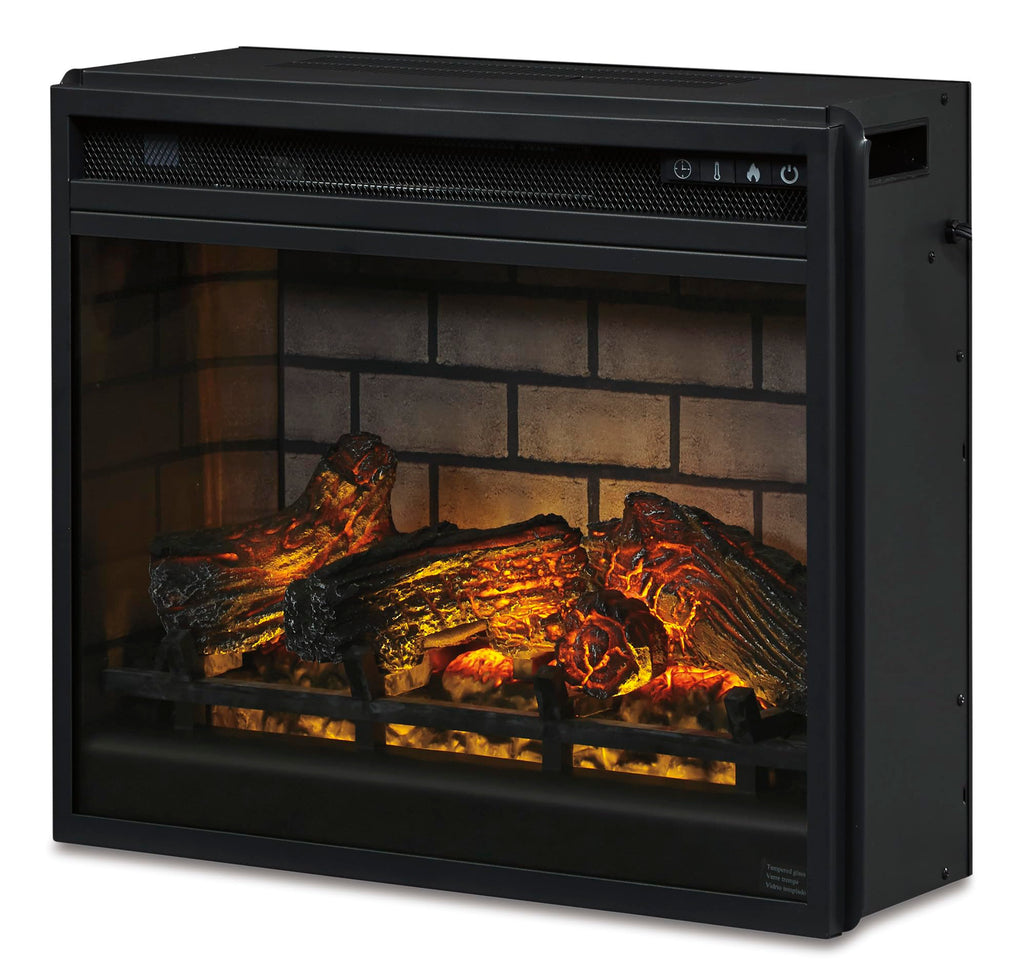 Signature Design by Ashley 24" Electric Infrared Fireplace Insert with Remote Control, Black