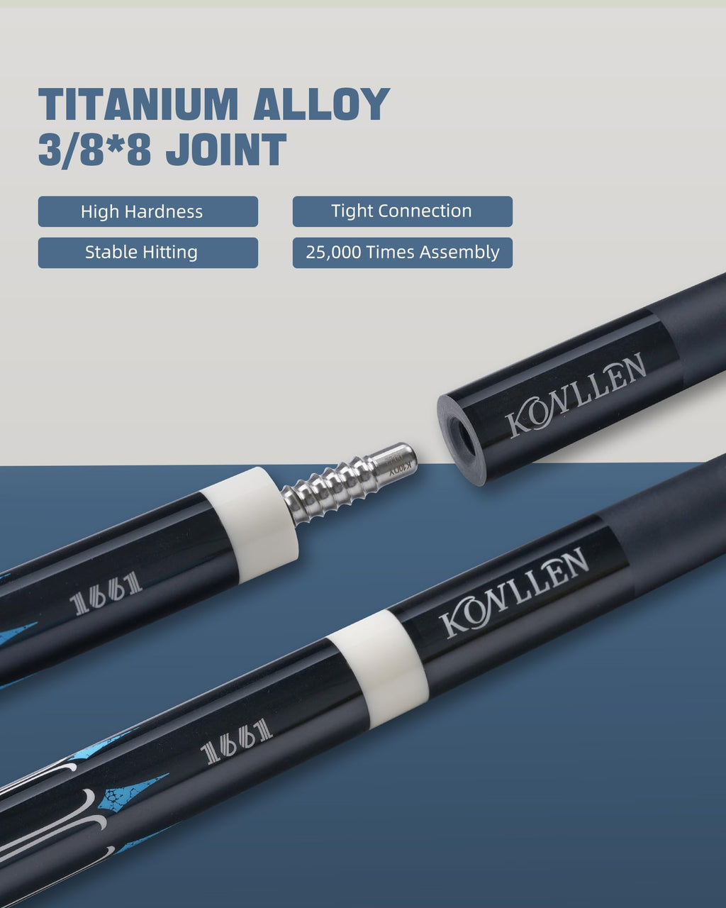 KONLLEN Carbon Fiber Pool Cue Stick Low Deflection Pool Cue Profession Billiards Cue Set for Adults with Billiards Accessories (Extension/Bolt)