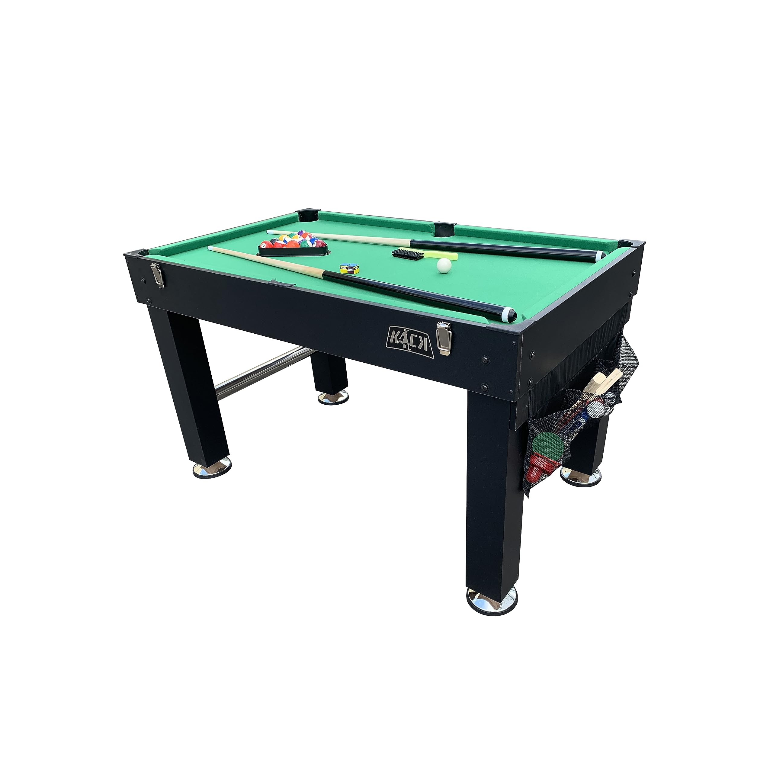 KICK Tetrad 55" 4-in-1 Multi Game Table (Black) – Foosball, Billiards/Pool, Air Hockey & Ping Pong