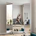 HDmuxel Full Length Mirror with 360° Wheels, 63" x 71" Foldable Floor Mirror with Nano-Tech Shatterproof Film - Ultra-Large Mobile Mirror for Home Gym, Dance Studio & Commercial Spaces (Sliver)