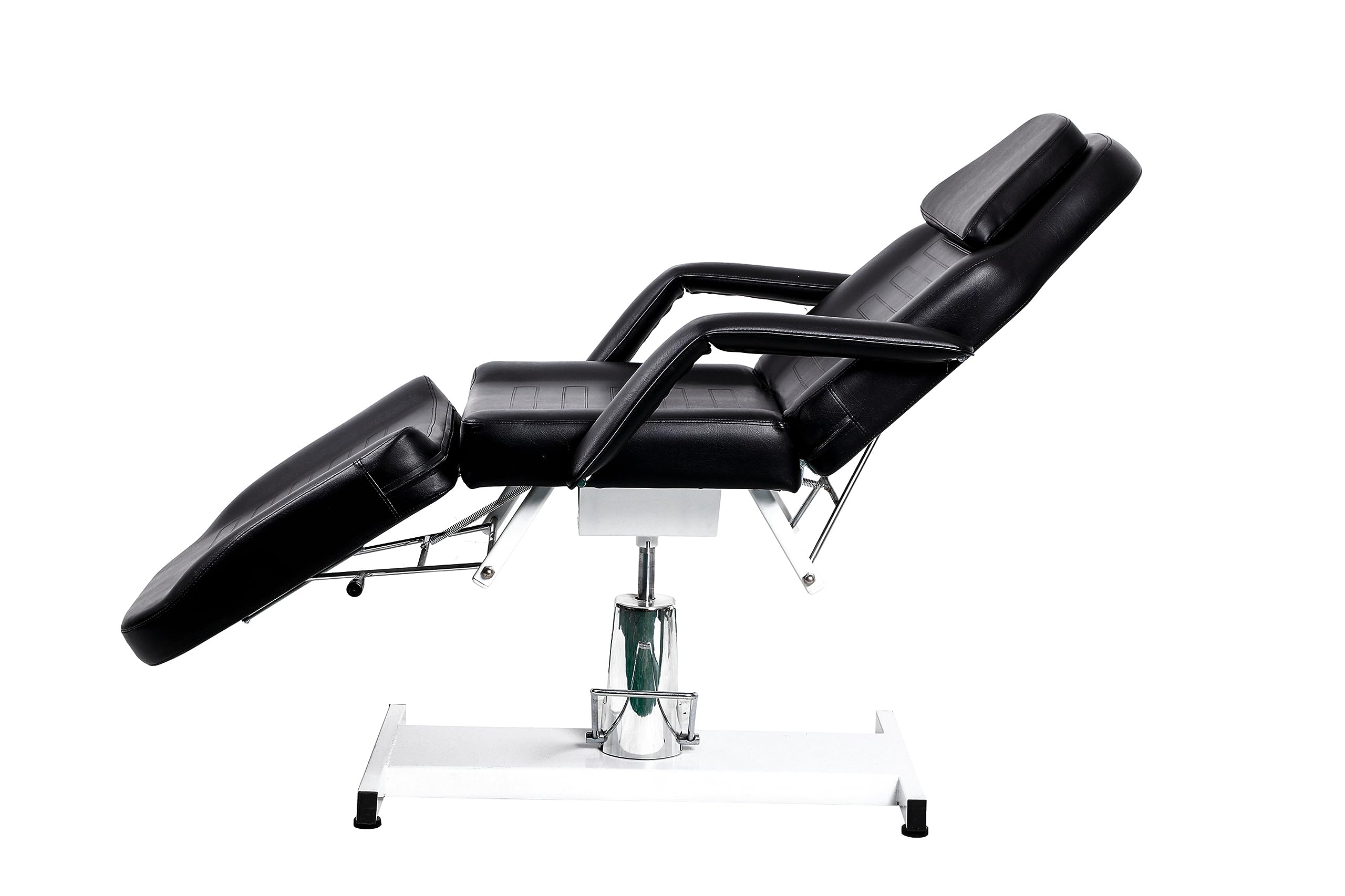 Eastmagic Hydraulic Facial Bed Beauty Bed Spa Facial Chair Reclining Lash Chair Tattoo Chair with Removable Handrest Black