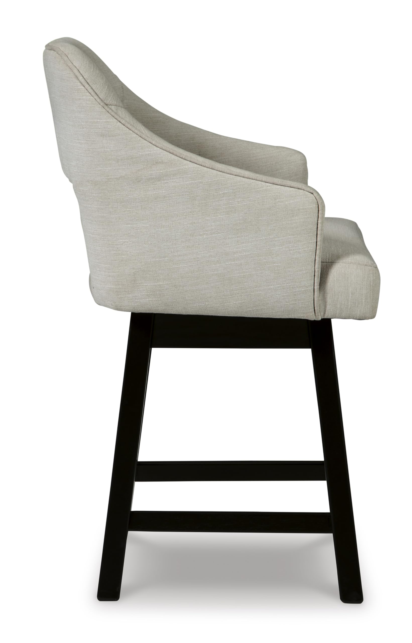 Signature Design by Ashley Tallenger 25" Upholstered Swivel Counter Height Bar Stool, 2 Count, Beige & Dark Brown
