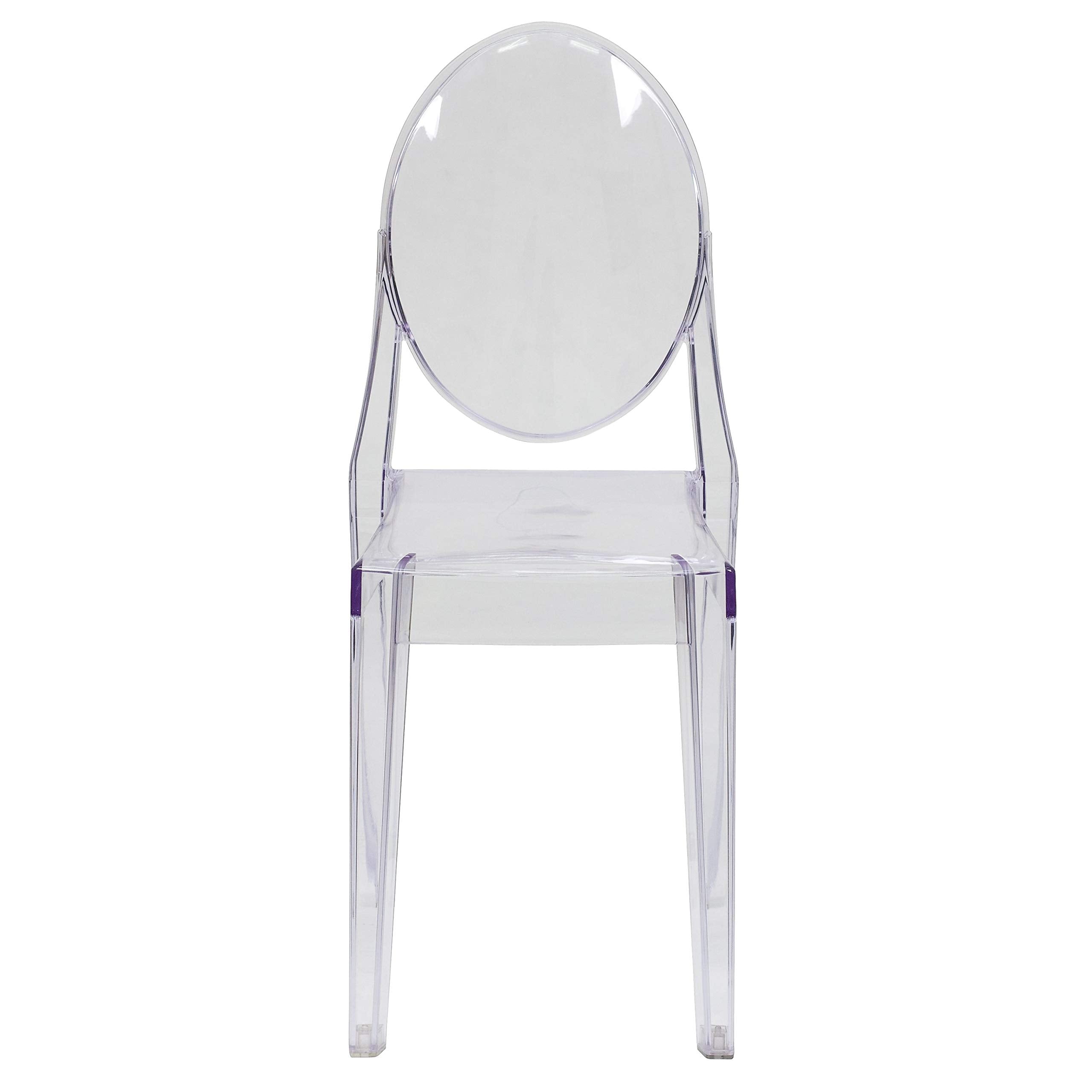 Flash Furniture Murray Indoor/Outdoor Ghost Accent and Dining Chairs, Stackable Transparent Restaurant Chairs, Set of 4, Transparent Crystal