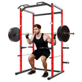 Garvee Power Cage, Squat Rack for Home Gym, 1100LB Capacity Power Rack with Pull-Up Bar, Adjustable Safety Bars, Strength Training for Home Gym, Red