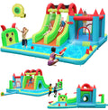 JOOLOOG Inflatable Water Slide Park 18x15FT Mega Water Park Bounce House w/Double Waterslide Large Splash Pool, Deep Pool, Shower,Water Cannon,Climbing Wall and Jumping Bouncer for Backyard Outdoor
