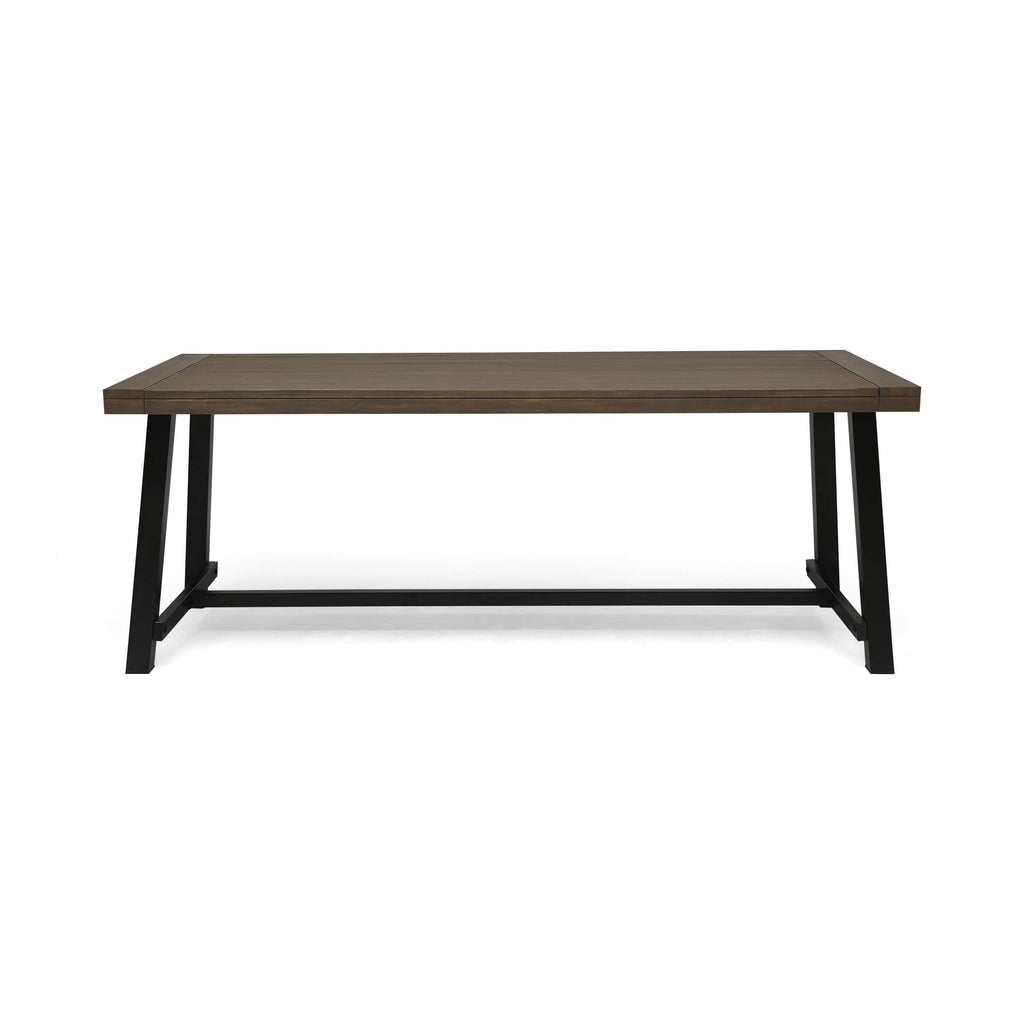 Christopher Knight Home Carlisle Outdoor Acacia Wood Picnic Dining Set, Gray and Rustic Metal