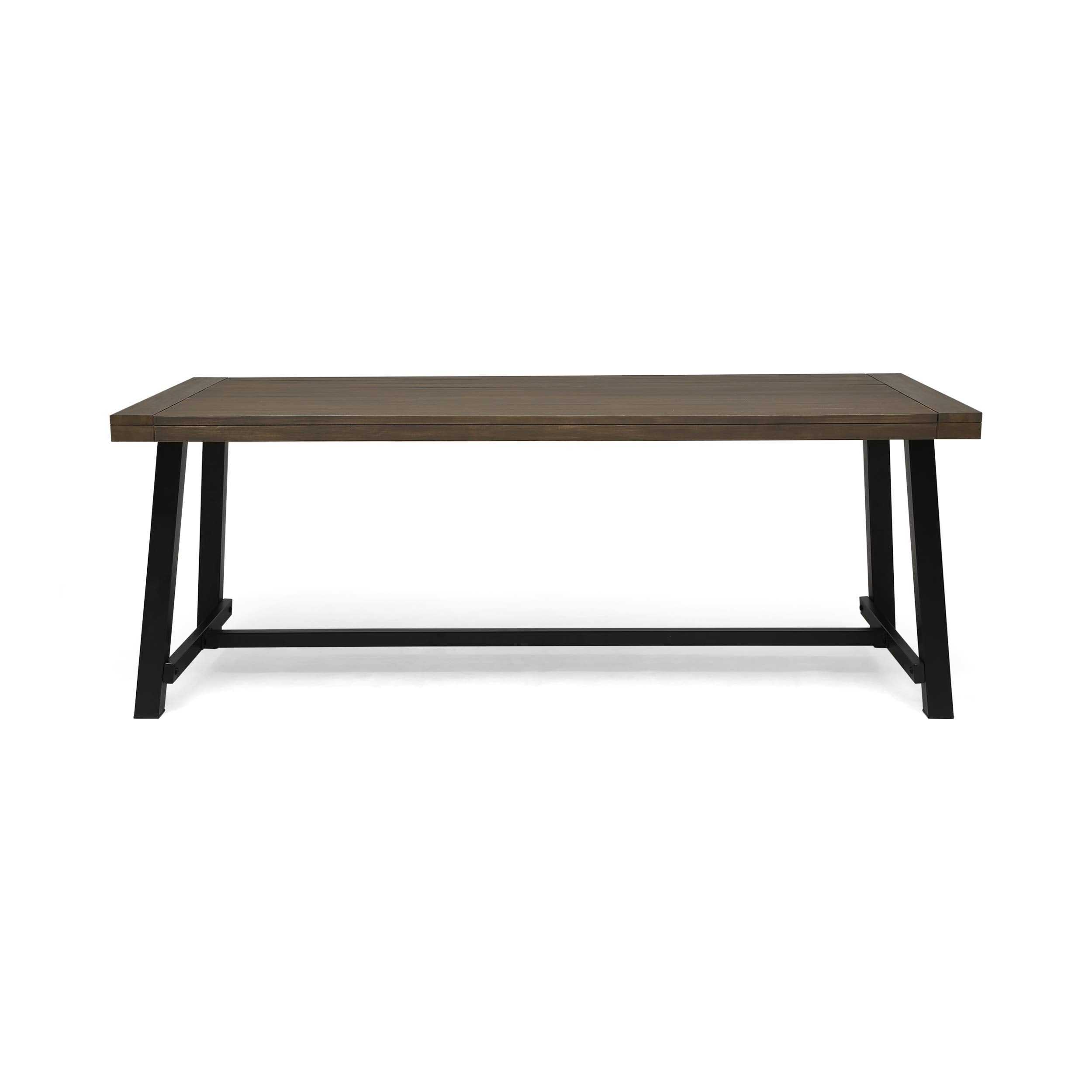 Christopher Knight Home Carlisle Outdoor Acacia Wood Picnic Dining Set, Gray and Rustic Metal
