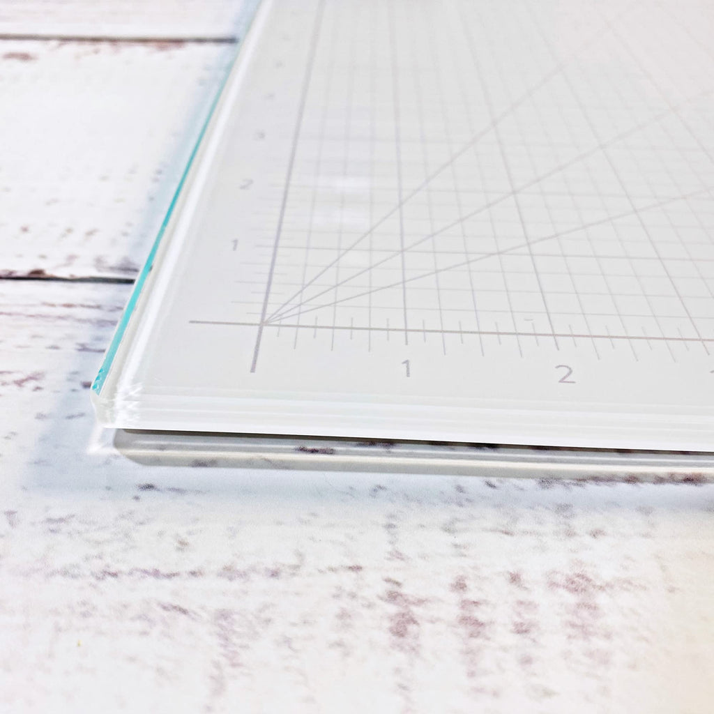 GLASSBOARD STUDIO Glass Craft Mat - Magnetic, Heat & Scratch Resistant - For Crafting, Cutting, Painting, Mixed Media Artwork - Grid Lines, Non-Slip Rubber Feet (Floral 24"L x 36"W)