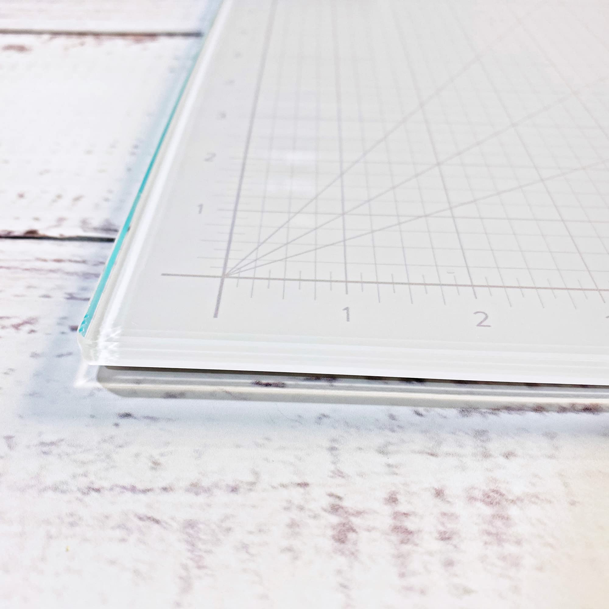 GLASSBOARD STUDIO Glass Craft Mat - Magnetic, Heat & Scratch Resistant - For Crafting, Cutting, Painting, Mixed Media Artwork - Grid Lines, Non-Slip Rubber Feet (Floral 24"L x 36"W)