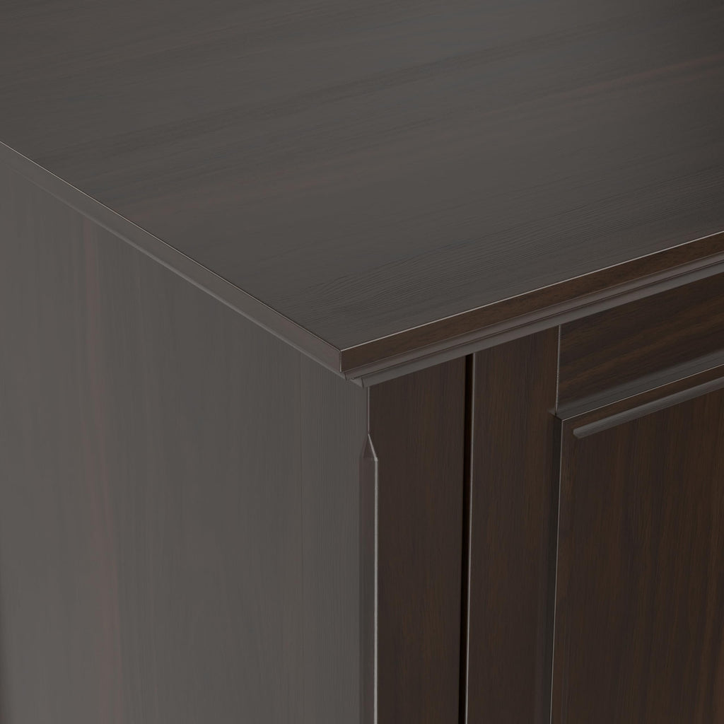 SIMPLIHOME Amherst TV Stand - 72 inch Wide Solid Wood Media Console in Brunette Brown, Transitional Entertainment Center for Living Room for TVs up to 80 Inches with Shelves and Cable Management