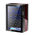 LELTNSOU Watch Winder for 12 Winding Spaces Automatic Watches, Ultra-Quiet Japanese Motors, Built-in LED Illumination and LCD Touchscreen Control