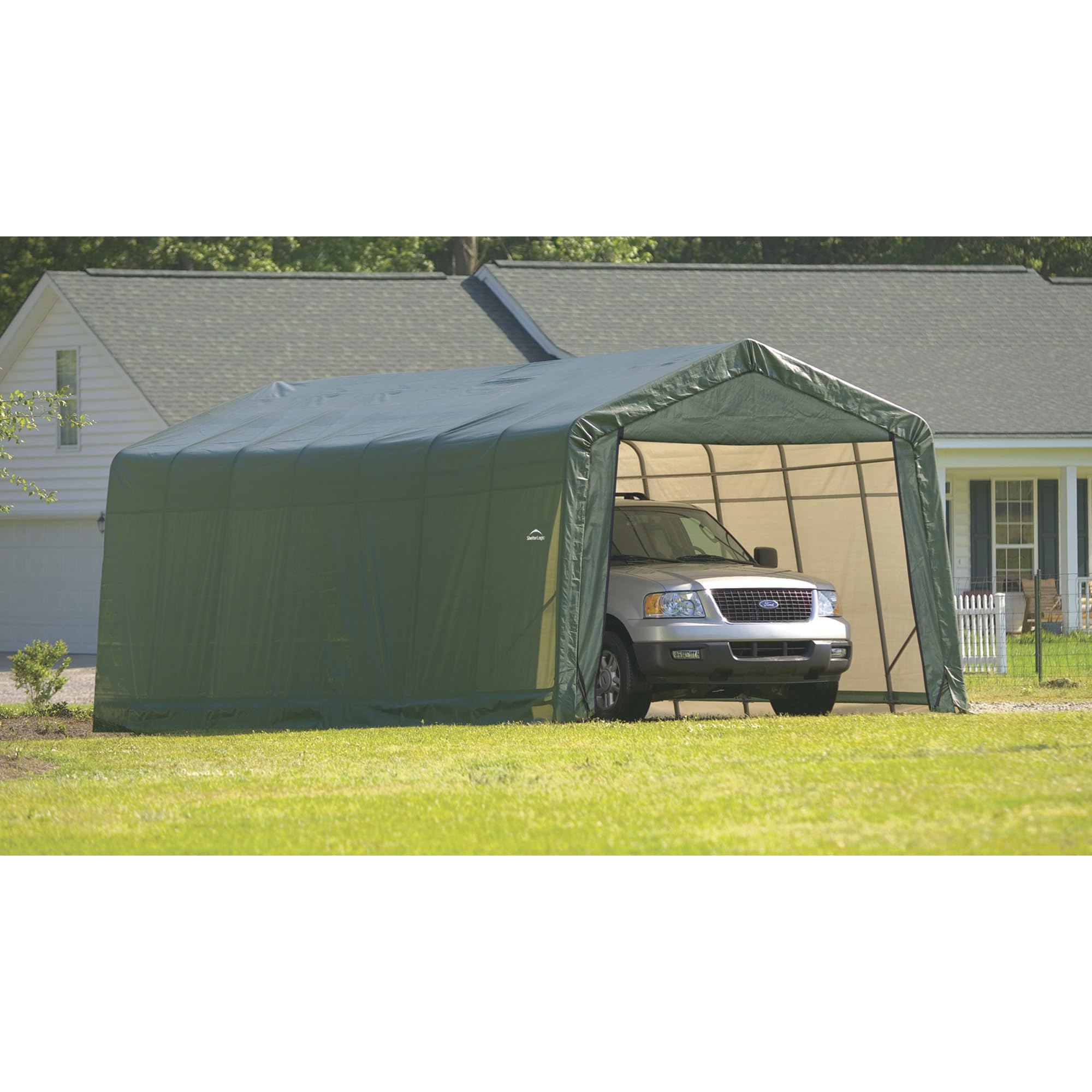 ShelterLogic 90244 Green 12'x28'x10' Peak Style Shelter