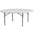 Flash Furniture Kathryn 6' Round All-Occasion Plastic Folding Event Table, Foldable Portable Banquet Table for Indoor/Outdoor Events, White