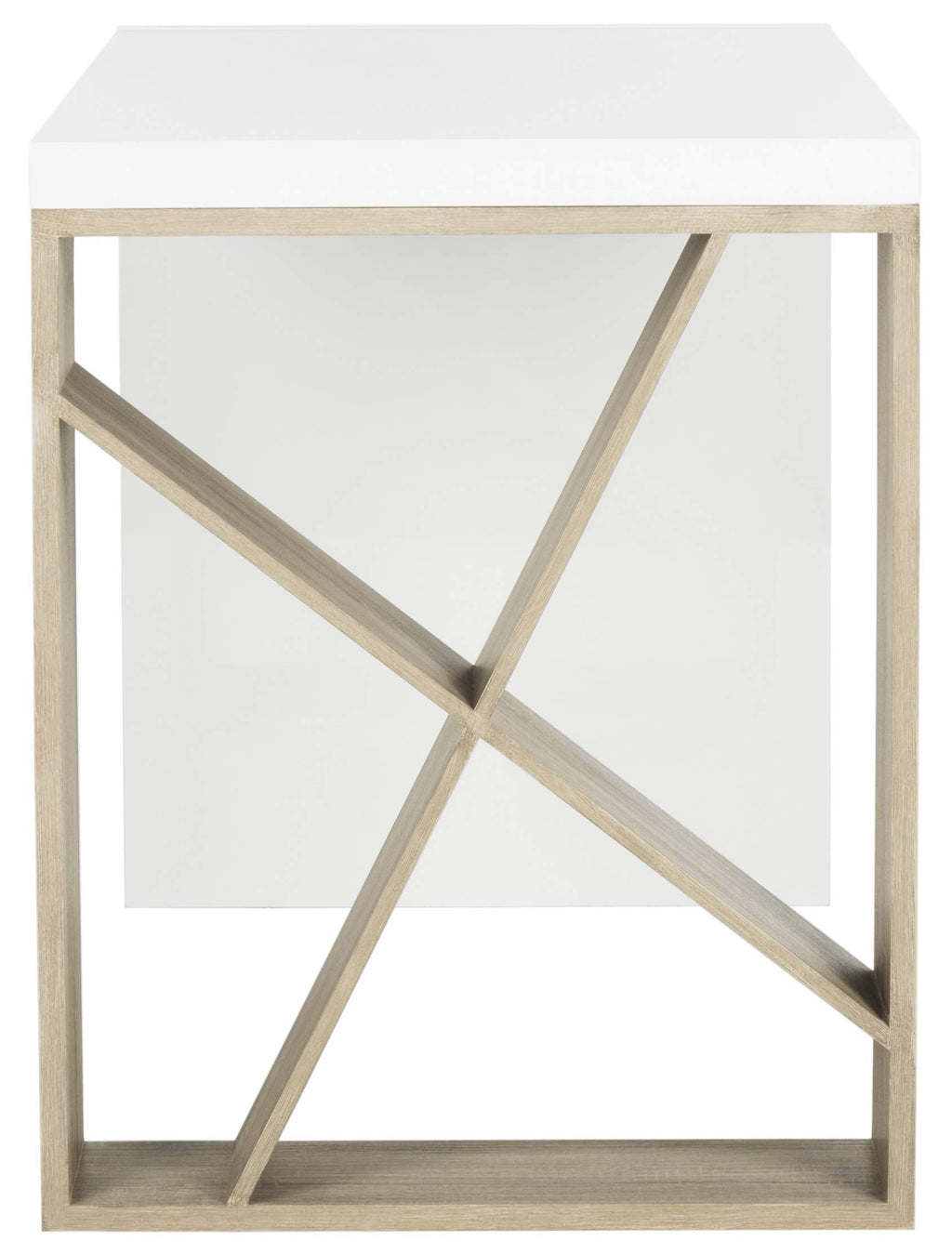 Safavieh Home Collection Carlene White Lacquer and Oak Desk