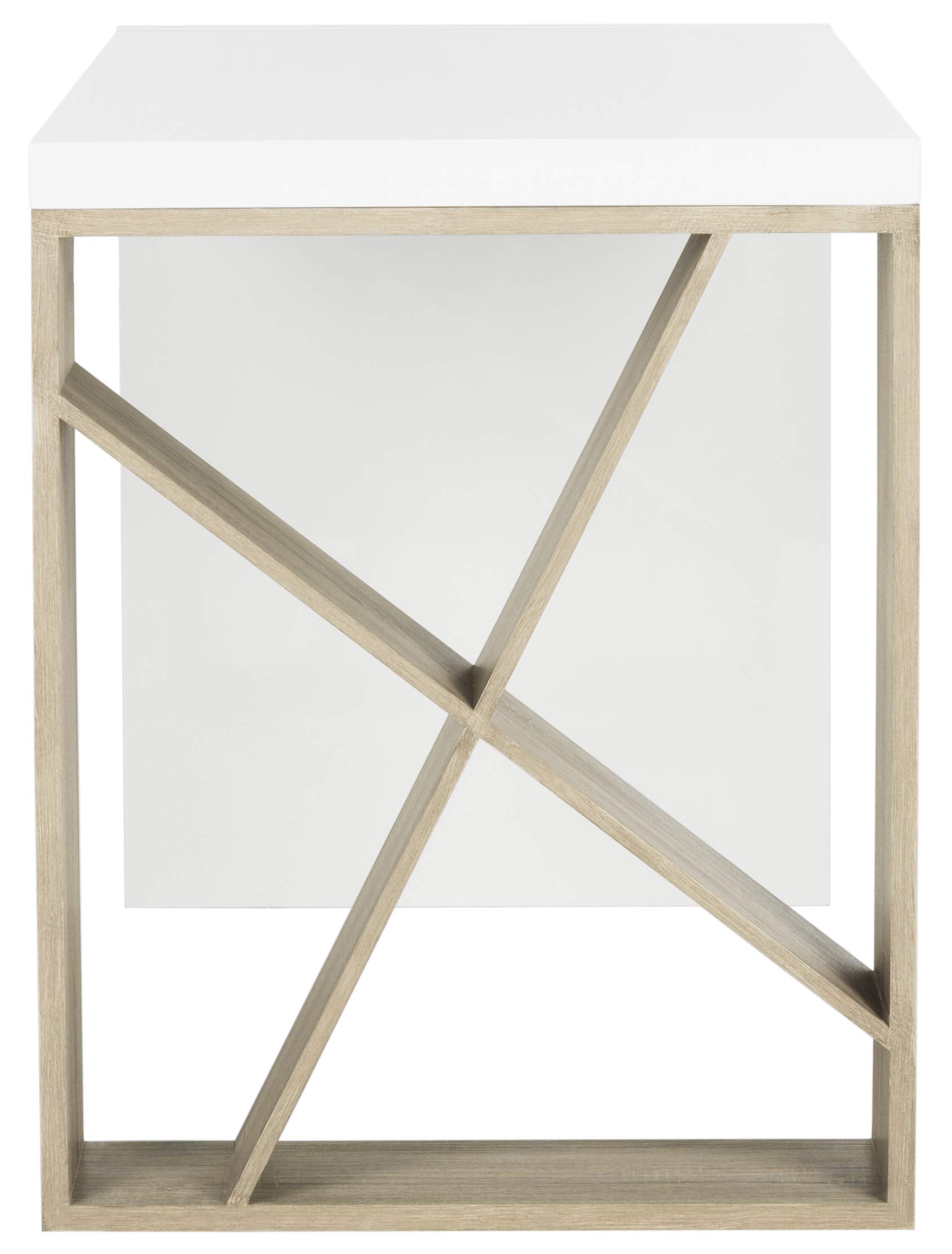 Safavieh Home Collection Carlene White Lacquer and Oak Desk