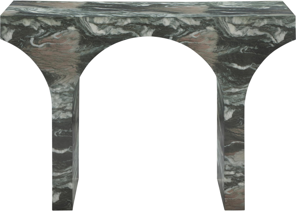 Meridian Furniture Pomezia Green Marble Finish Console Table