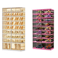 CIMLORD 9 Tier 18-36 PairsFoldable Shoe Rack for Closet Entryway,9-Tier Foldable Shoe Rack for Closet Entryway 18-36Pairs, Stackable Clear Shoe Storage Boxes Organizer with Door Plastic Shoe Cabinet