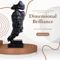 YouFine Silence is Gold - Real Bronze Casting Statue for Home Office Decor - Handcrafted Thinker Bronze Sculpture