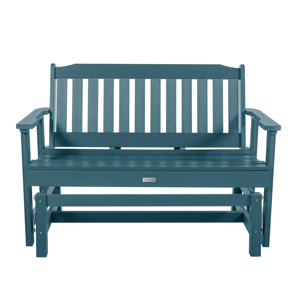 Highwood Lehigh Outdoor Glider Loveseat, 4ft, Nanatucket Blue