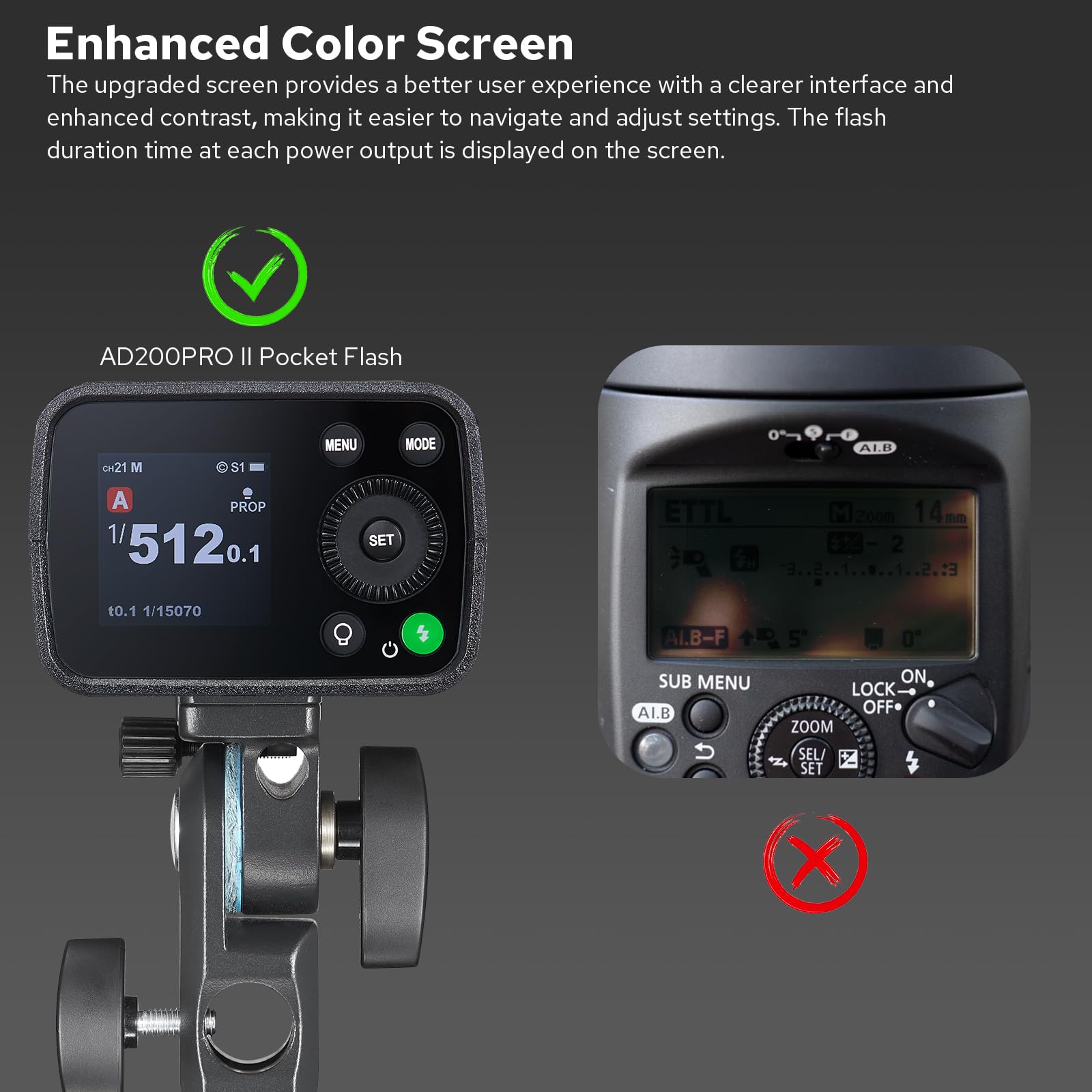 Godox AD200 Pro II AD200Pro II Pocket Outdoor Flash Strobe, 200Ws 2.4G TTL 1/8000s HSS Monolight, 0.01-1.8s Recycle, GODOX AD200ProII AD 200 Pro II Upgraded Flash Head, Color Indicator and Screen