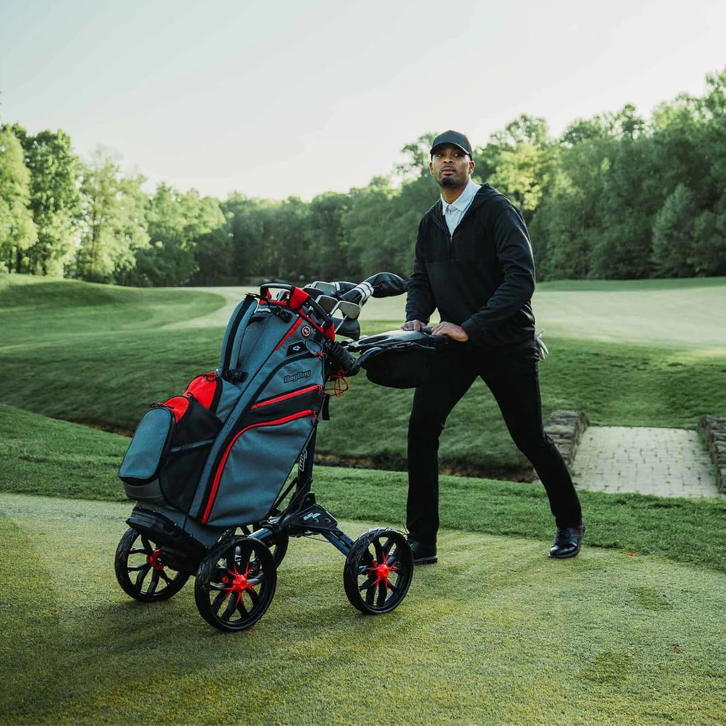 Bag Boy Quad Pro Push Cart, Ice Blue/White
