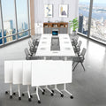 6 Pack Conference Room Tables,Mobile Folding Conference Table with Wheels,Modern Training Locking Rolling Meeting Conference Tables with Flip-Top for Office Classroom Business,6-12 Person,61IN