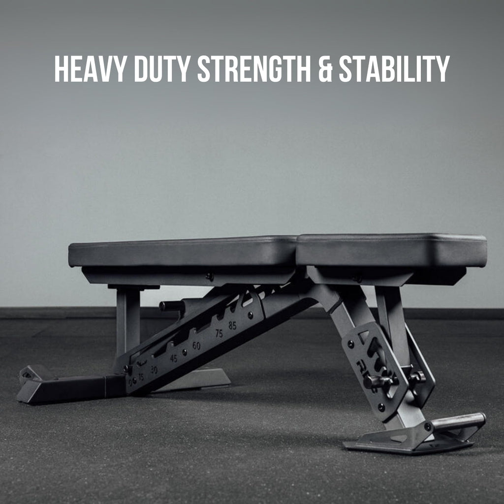 Rep Nighthawk Adjustable Weight Bench | Home Gym Incline Decline Flat Workout Bench | Heavy Duty Fitness and Strength Training Equipment | Foldable Space Saving Design, Matte Black