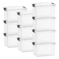 Superio Clear Storage Box with Lid, 49 Quart Plastic Container Bins for Organizing, Stackable Crates, BPA Free, Non Toxic, Odor Free, Organizers for Home, Office, School, and Dorm, 10 Pack