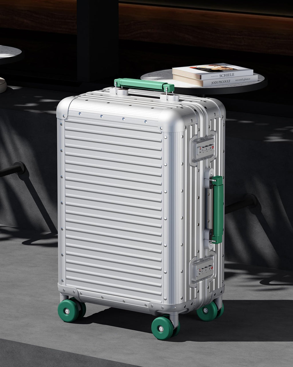 Varyleap All Aluminum Checked in Luggage, Zipperless Aluminum Suitcase, Hard Shell Carry On Luggage with TSA Lock, Spare Wheels for Travel. (Silver, 24in)
