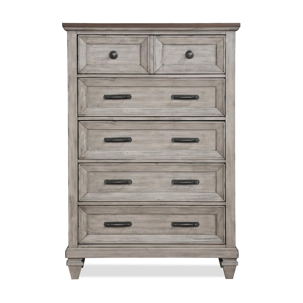 New Classic Furniture Mariana Wood 5-Drawer Chest, Vintage Creme