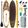 FunWater SUP Inflatable Stand Up Paddle Board Ultra-Light Inflatable Paddleboard with SUP Accessories,Fins,Adjustable Paddle, Pump,Backpack, Leash, Waterproof Phone Bag(Yellow)