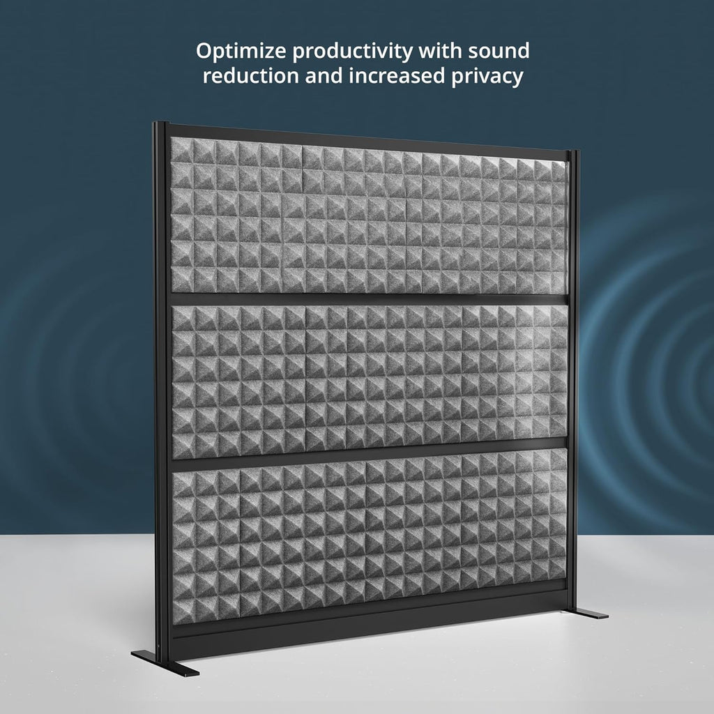 Stand Up Desk Store Studio Modular Wall and Sound Absorbing Room Divider | Sound Dampening Acoustic Panels for Office Cubicle | Noise Reduction and Noise Canceling Office Partition (70'' x 70'')