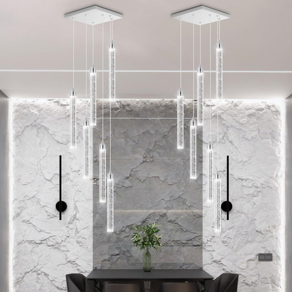 dolria Modern Crystal Pendant Lights for Kitchen Island Mini Chandelier LED Dimmable Ceiling Handing Lighting for Dining Room Corridor 2700K 6000K