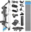 Compound Bow Kit, Hunting & Targeting, Gordon's Limb Made in USA, Draw Weight 20-70 lbs Adjustable, Draw Length 24”-29.5",up to IBO 320FPS Speed, Package with Archery Hunting (Black, Right Hand)