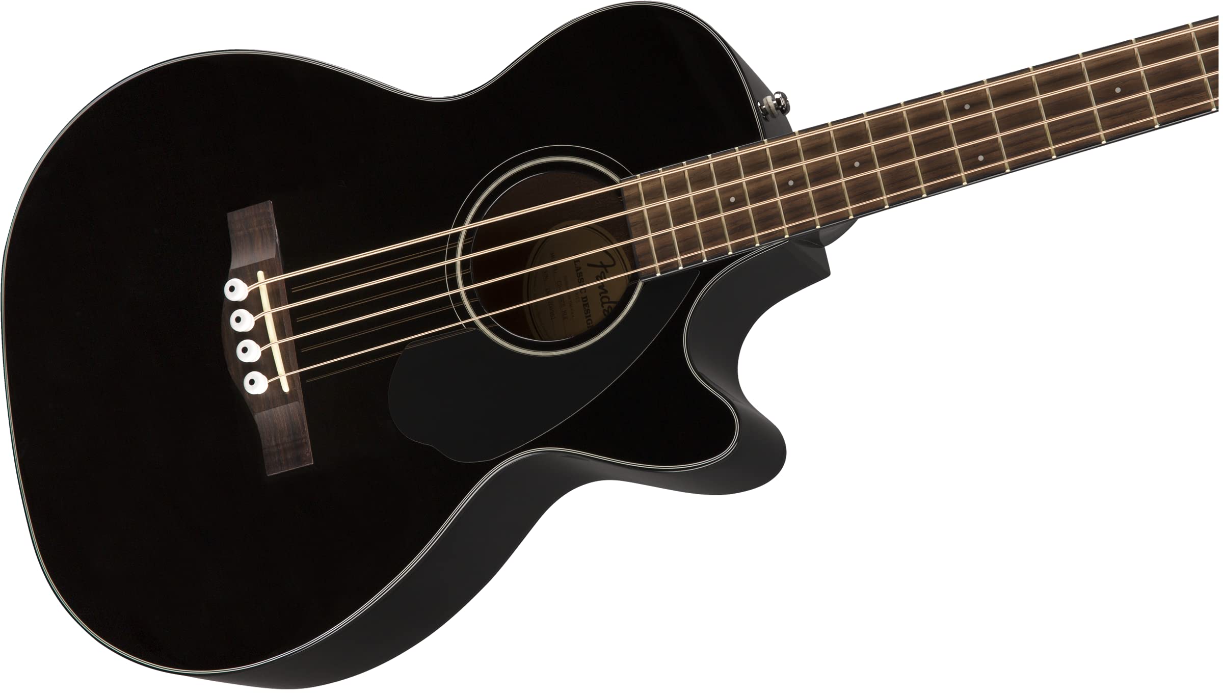 Fender Acoustic Bass Guitar 4-String with Fishman Bass Acoustic Guitar Pickup with Tuner and Equalizer, Classic Design with Rounded Walnut Fingerboard, Mahogany Construction, Spruce Top