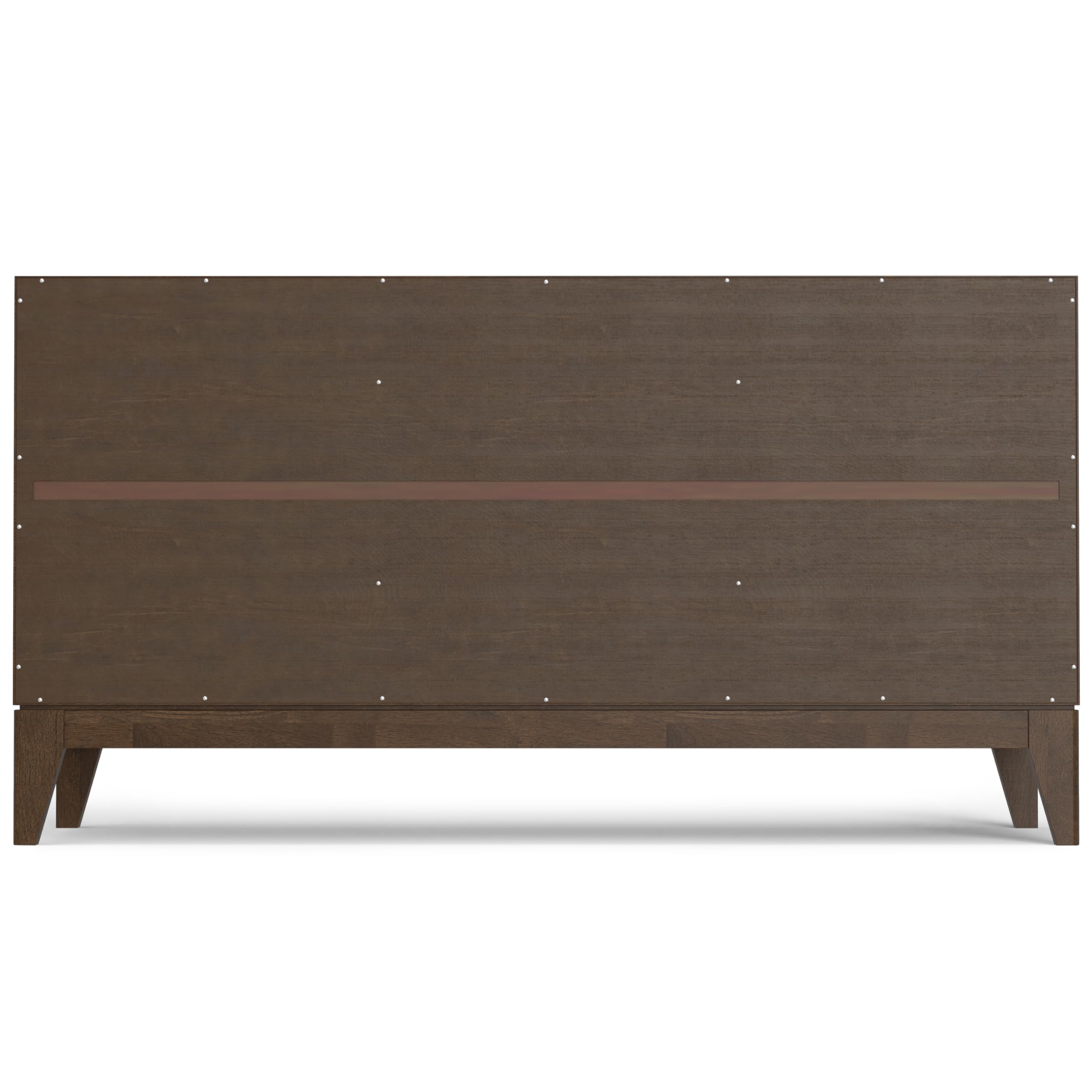 SIMPLIHOME Harper Buffet - 60 inch Wide Solid Wood 3-Door Sideboard Buffet in Walnut Brown, Mid-Century Modern Cabinet for Dining Room or Kitchen with Adjustable Shelves and Tapered Legs