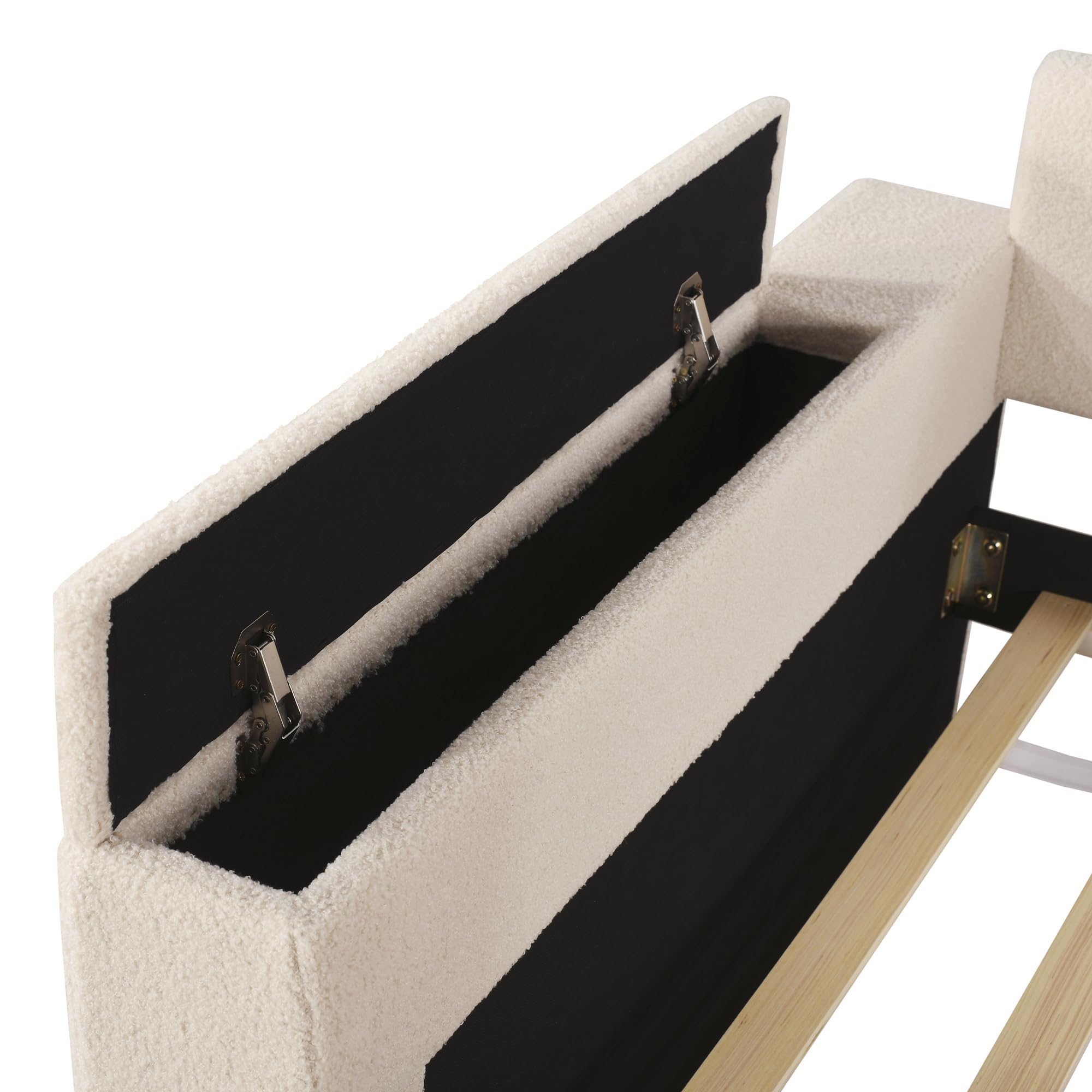 Twin Upholstered Daybed with Storage Armrests, Trundle and Latest Integrated Bluetooth Audio System