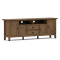 SIMPLIHOME Redmond TV Stand - 72 inch Wide Solid Wood Media Console in Rustic Natural Aged Brown, Transitional Entertainment Center for Living Room for TVs up to 80 Inches with Cable Management