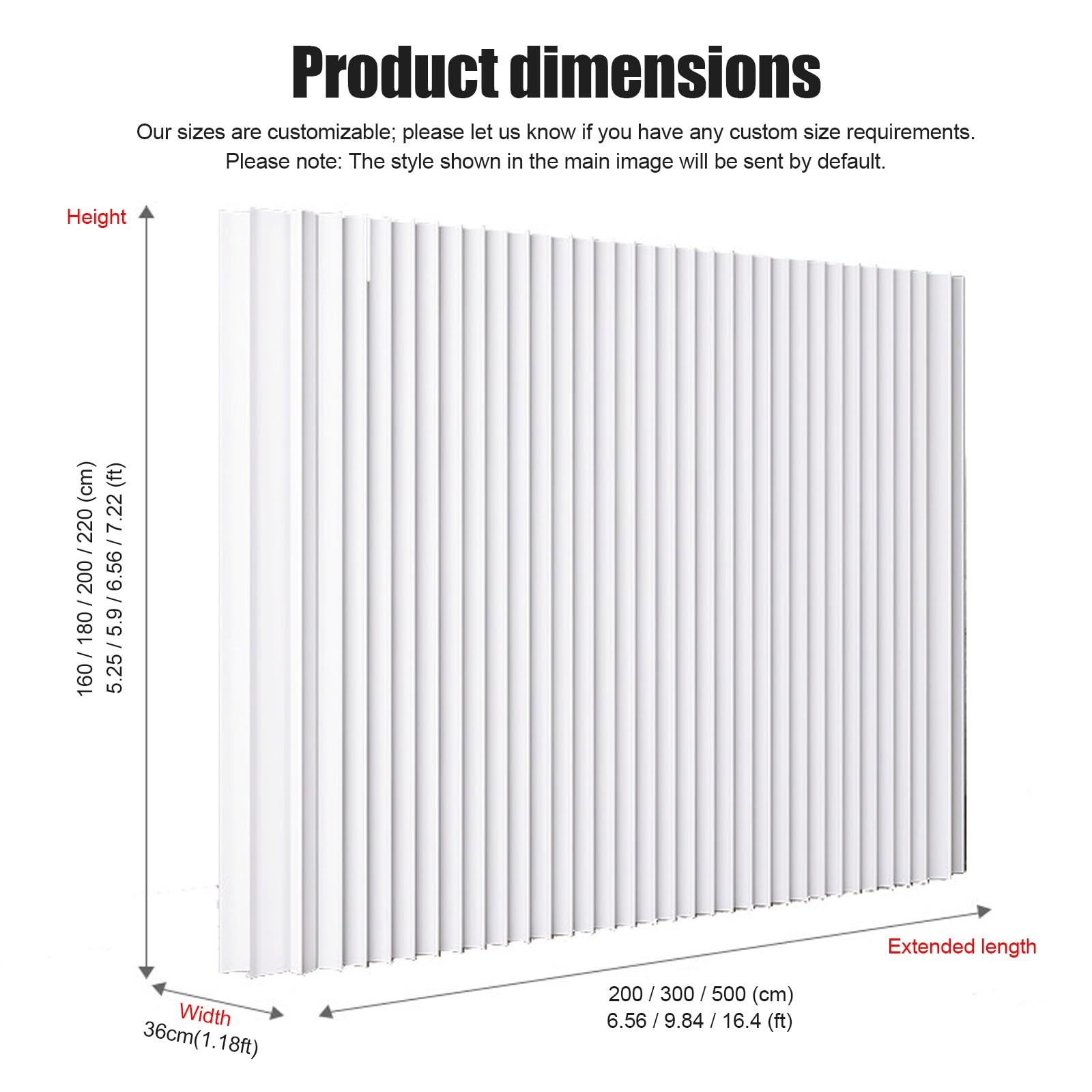 Portable Folding Privacy Room Divider, Freestanding Paper Screen Wall Partition for Indoor Use, Ideal for Home Office Studio Exhibition, H160xL500cm