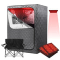 iDOTODO Full Body Portable Personal Infrared Saunas for Home, 2 Person Sauna Tent, at Home Sauna, Portable Infrared Sauna Two-Person Sauna Tent with 2 Foldable Chairs, Remote Control