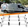 MELIPRON Cargo Van Roof Ladder Rack Fit for 2015-2026 Ford Transit 150 250 350, Low/Medium/High Roof, Heavy‑Duty 800  lbs Capacity Steel Ladder Rack for Van, No‑Drill Rack with White Powder Coat