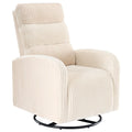 DUMOS 360°Swivel Nursery Chair, Comfy Chair for Bedroom, Rocking Chair with Thickened Seat Cushion, High Back Sofa Chairs for Living Room, Nursery Room and Reading Room, Beige