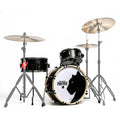 Beatello Black Jaguar 318 Series 3-Piece Drum Set, All-Metal Carbon Steel, 18" Bass Drum, 14" Tom, 12" Floor Tom/Snare, Pro Jazz, Studio & Live Kit
