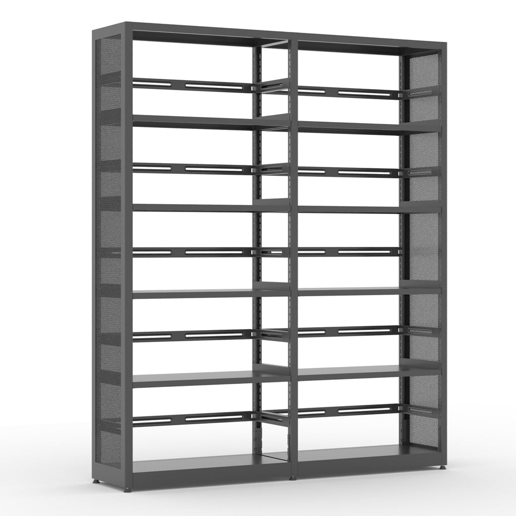 SteeLoong 5 Tier Bookshelf,Metal Storage Shelves Black Bookcase with 4 Adjustable Shelves,Shelving Unit Shelf Organizer,Tall Bookshelf Shelves for Living Room,Office（1 Main Shelf +1 Subframe Shelf）