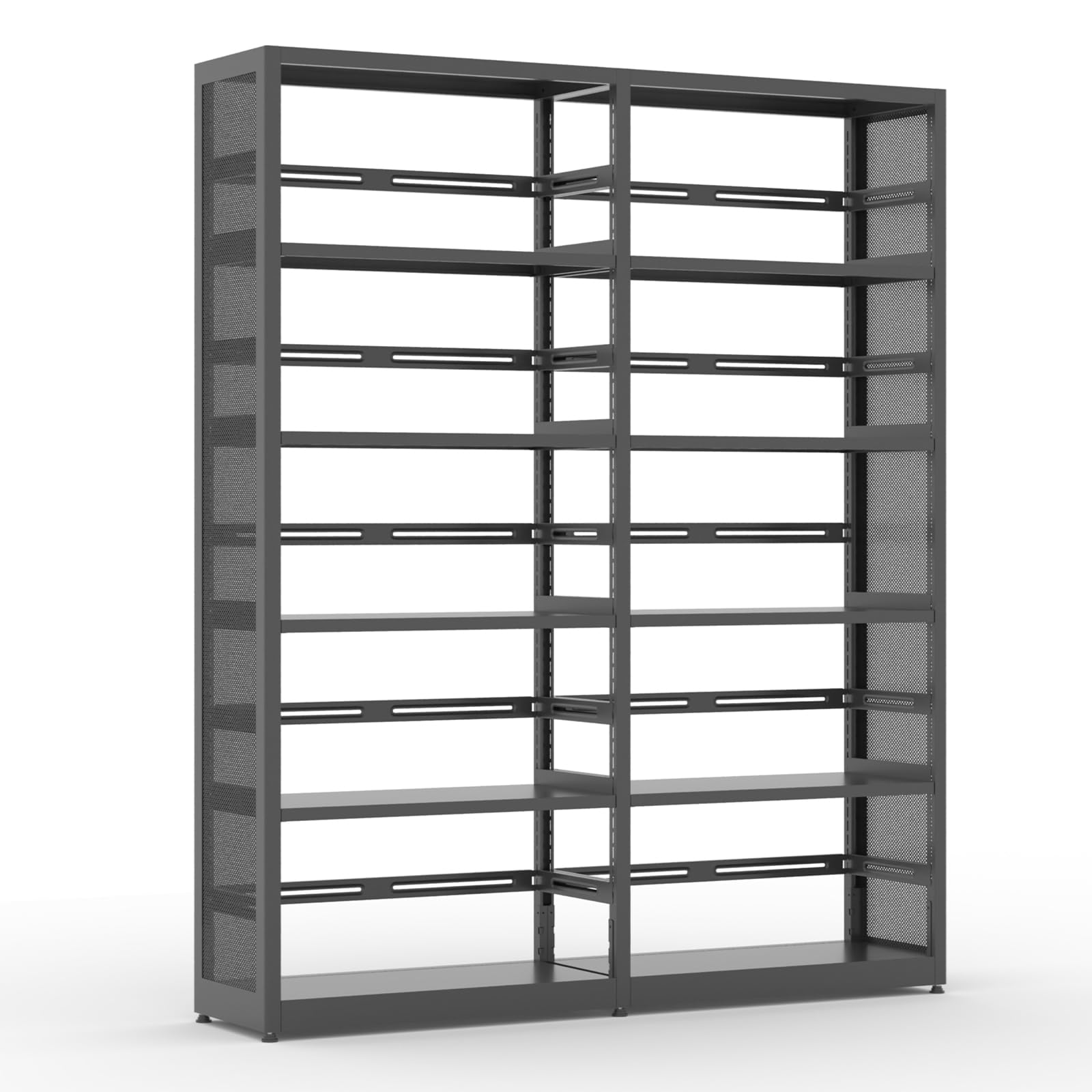 SteeLoong 5 Tier Bookshelf,Metal Storage Shelves Black Bookcase with 4 Adjustable Shelves,Shelving Unit Shelf Organizer,Tall Bookshelf Shelves for Living Room,Office（1 Main Shelf +1 Subframe Shelf）