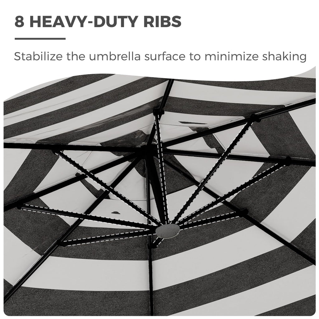 Grand patio 10x10 FT Cantilever Umbrella with Base Outdoor Large Aluminum Square Offset Umbrellas for Deck Pool (Black & White, 10x10 FT)