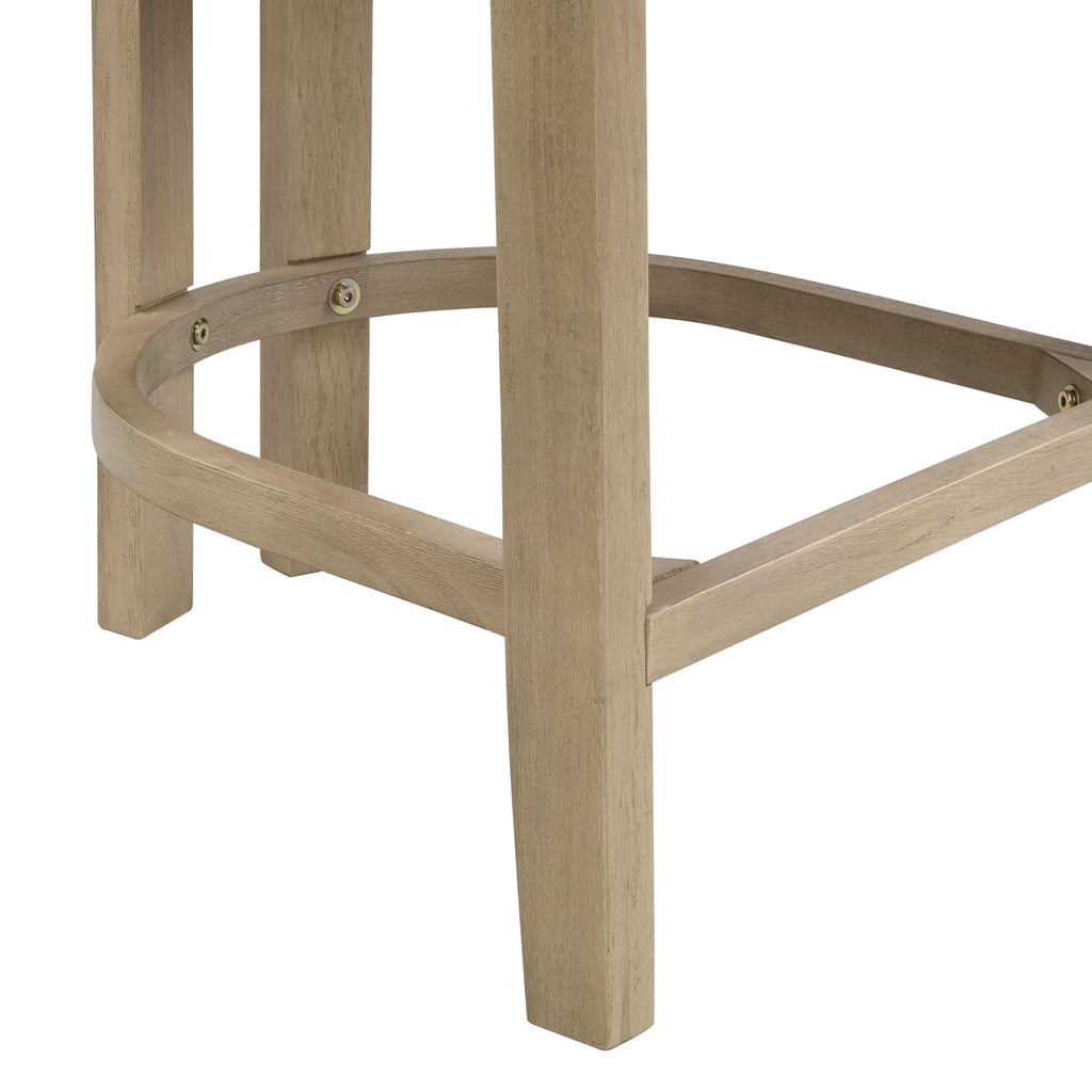 Christopher Knight Home Minso Wooden Counter Height Bar Stools Set of 2, Comfy Upholstered Barstools with Backrest/Footrest, Counter Stool for Kitchen Island/Home Bar Table, Light Ash + Beige